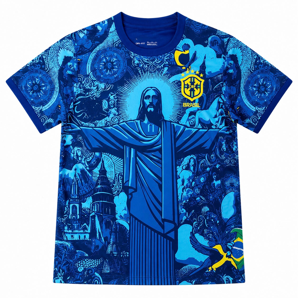 Brasilien Tröja Design Ljus Blå
